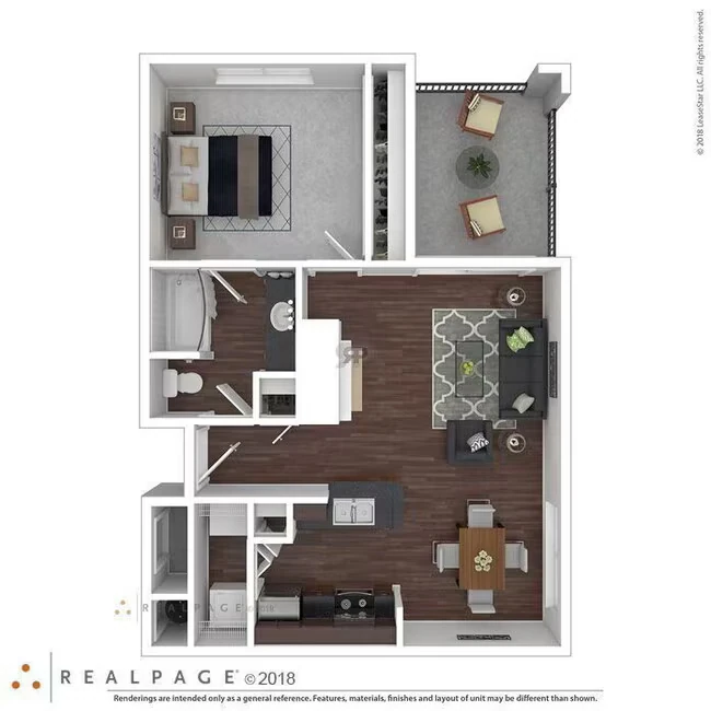 A1 1x1 Renovated 324 floor plan